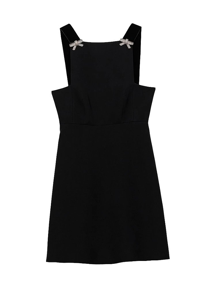 Embroidered Cady Mini Dress