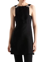 Embroidered Cady Mini Dress