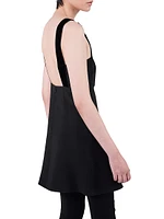 Embroidered Cady Mini Dress