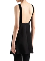 Embroidered Cady Mini Dress