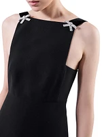 Embroidered Cady Mini Dress