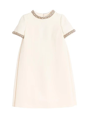 Embroidered Crepe Couture Short Dress