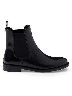 Brushed Leather Ankle Boots