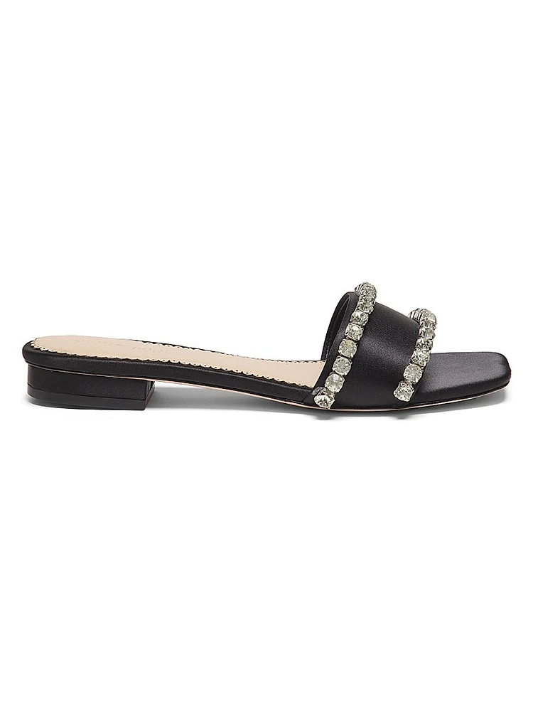 Catherine Crystal-Embellished Satin Slides