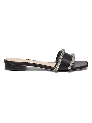 Catherine Crystal-Embellished Satin Slides