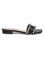Catherine Crystal-Embellished Satin Slides