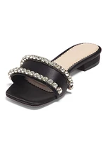 Catherine Crystal-Embellished Satin Slides