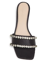 Catherine Crystal-Embellished Satin Slides