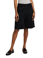 Classic High-Rise Denim Trouser Shorts