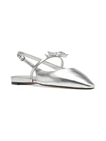 Carolina Metallic Leather Slingback Flats