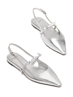 Carolina Metallic Leather Slingback Flats