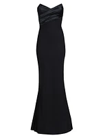 Bairei Ra Strapless Satin Gown