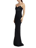 Bairei Ra Strapless Satin Gown
