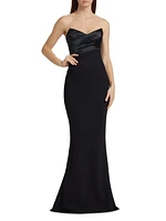 Bairei Ra Strapless Satin Gown