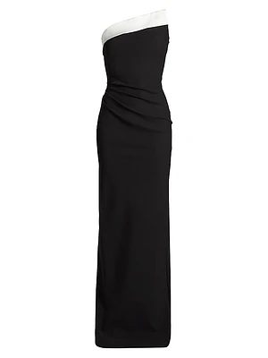 Tawia Two-Tone Asymmetric Gown