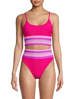 Mae Striped Bikini Top