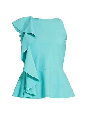 Olha Ruffled Sleeveless Peplum Top