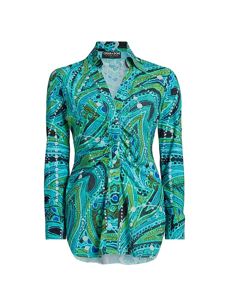 Shohreh Printed Ruched Top