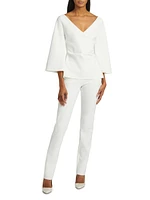 Mason Sequined Ruched V-Neck Top