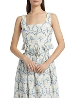 Eslabon Floritura Linen Top