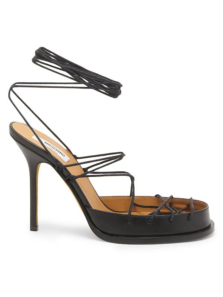 Laced Lettering 105MM Leather Sandals
