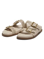 Blake Embellished Leather Flat Sandals