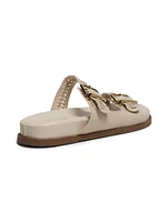 Blake Embellished Leather Flat Sandals