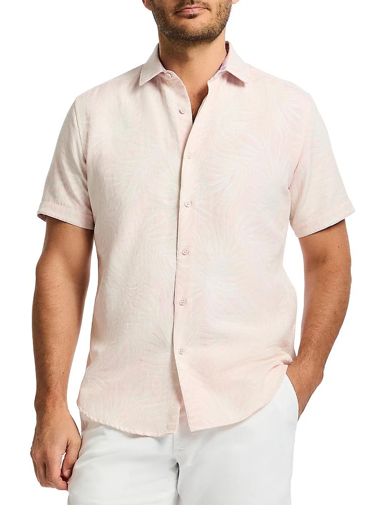 Royal Palms Woven Button-Front Shirt