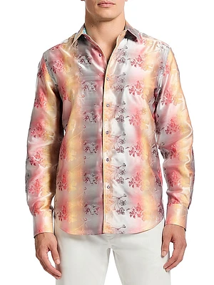 Sunset Trellis Floral Cotton Shirt