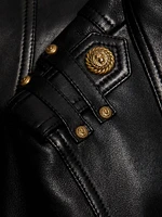 Crop Leather Biker Jacket