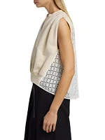 Broderie Anglaise French Terry Sleeveless Top