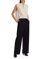Broderie Anglaise French Terry Sleeveless Top