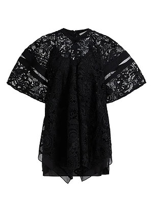 Embroidered Lace Blouson Top