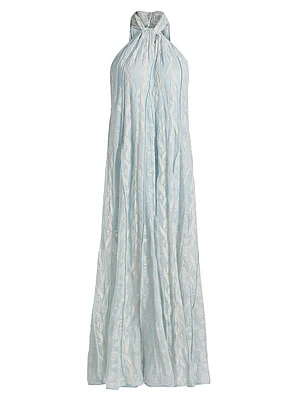Luana Chiffon Embroidered Midi-Dress