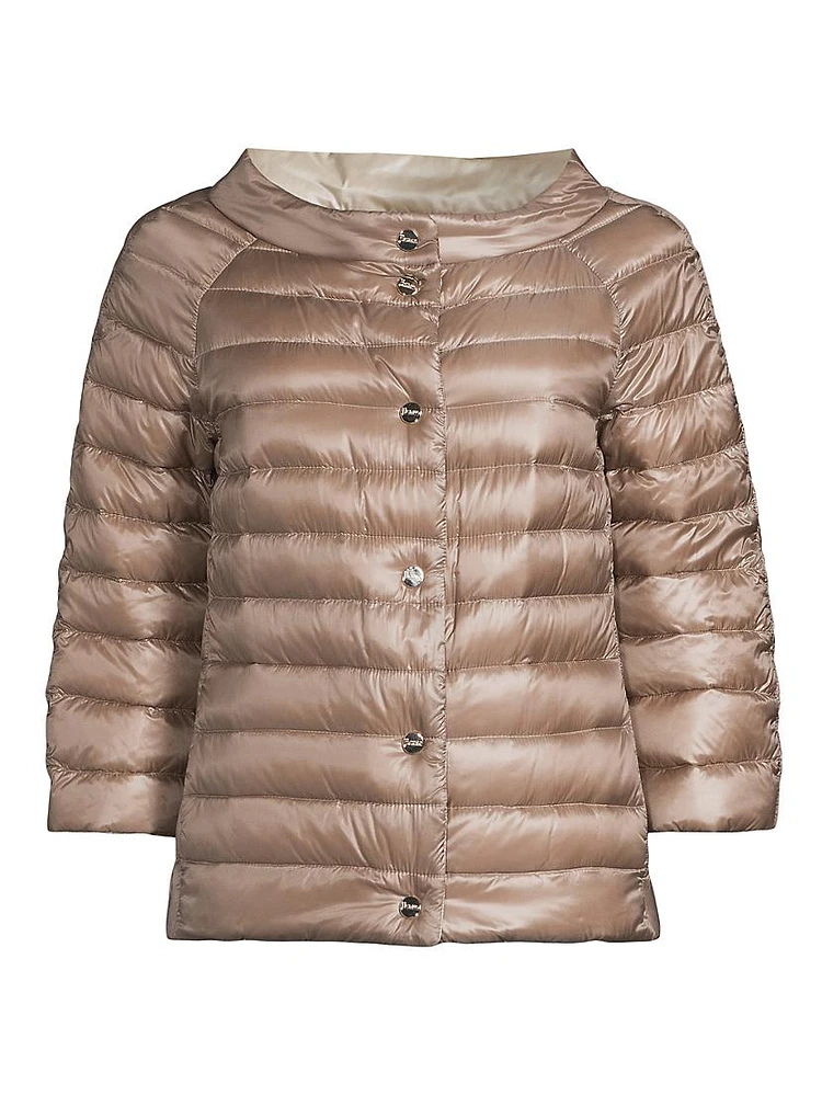 Ultralight Reversible Quilted Nylon Puffer Jacket
