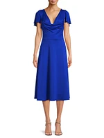 Anabela Satin Midi-Dress