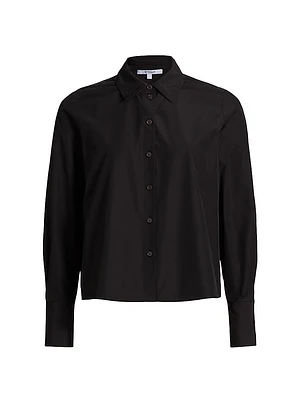 Cotton-Blend Button-Front Top