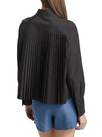 Cotton-Blend Button-Front Top