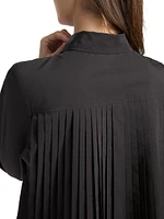 Cotton-Blend Button-Front Top