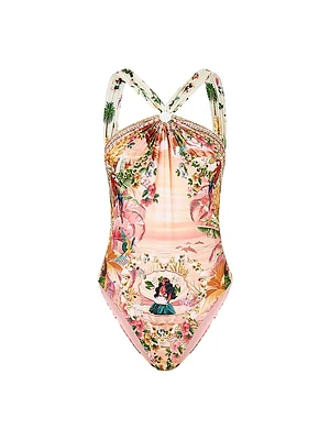 Camilla x White Lotus Halter One-Piece Swimsuit