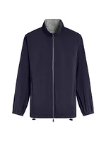 Reversible Stand Collar Zip-Front Jacket