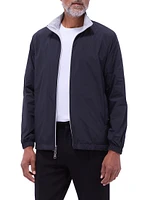 Reversible Stand Collar Zip-Front Jacket