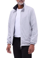 Reversible Stand Collar Zip-Front Jacket