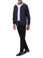 Reversible Stand Collar Zip-Front Jacket