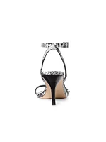Darrington 75MM Snake-Embossed Leather Stiletto Sandals