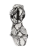 Darrington 75MM Snake-Embossed Leather Stiletto Sandals
