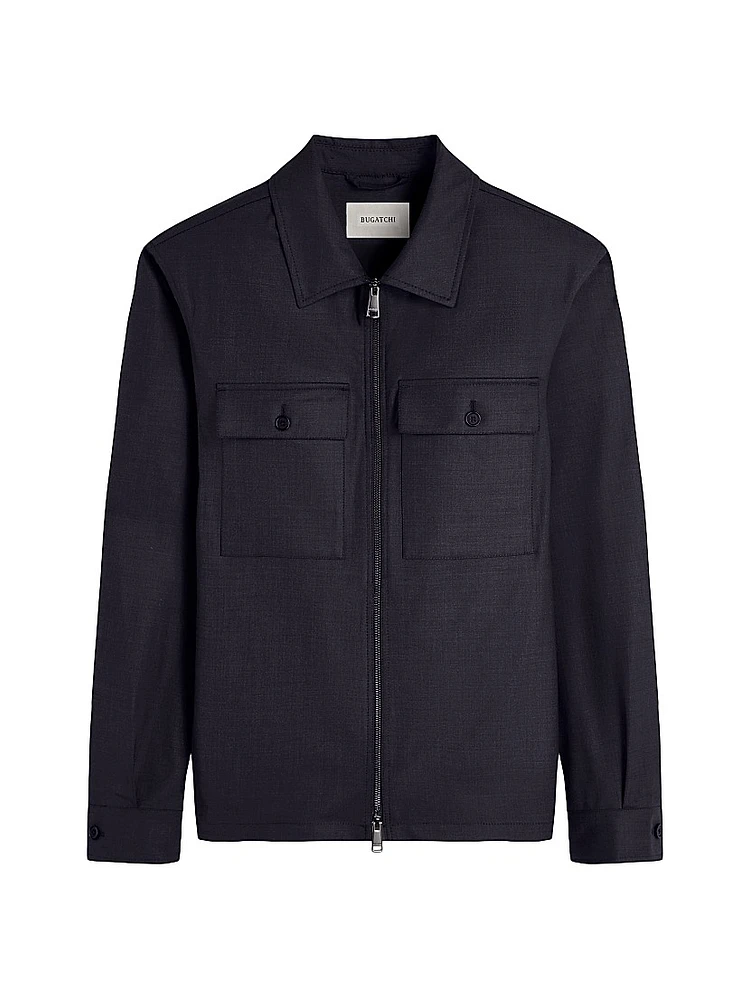 Stretch Wool Shirt Jacket