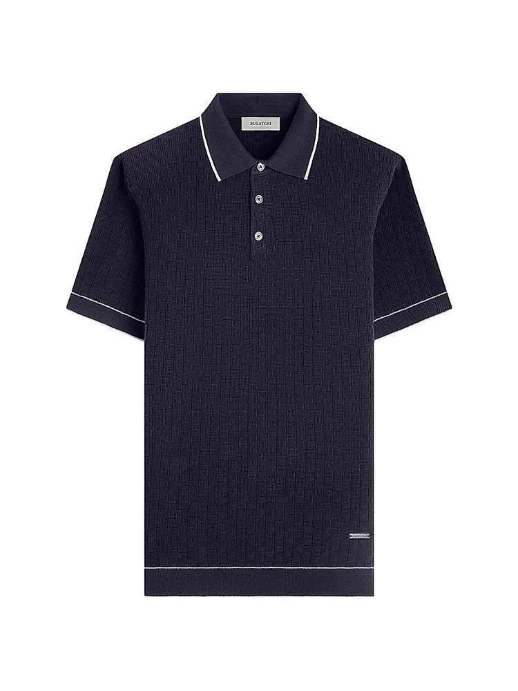 Cotton-Blend Knit Polo Shirt