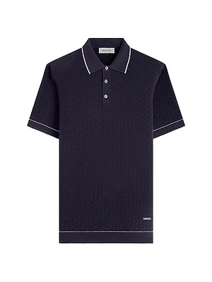 Cotton-Blend Knit Polo Shirt