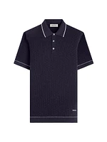Cotton-Blend Knit Polo Shirt